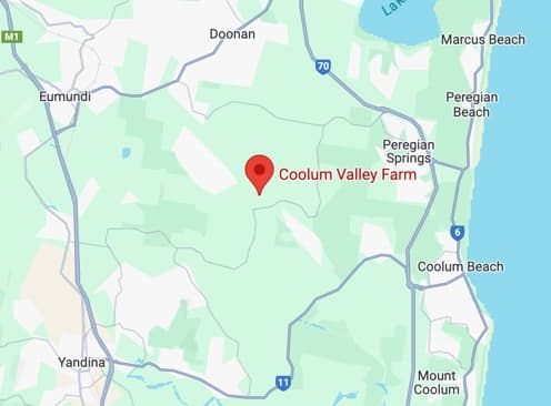 Map showing location of Coolum Valley Farm