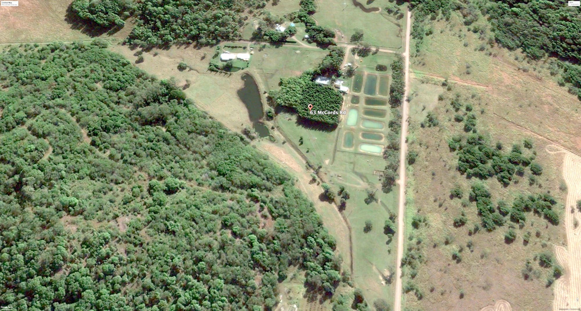Aerial view of Coolum Valley Farm in August 2014