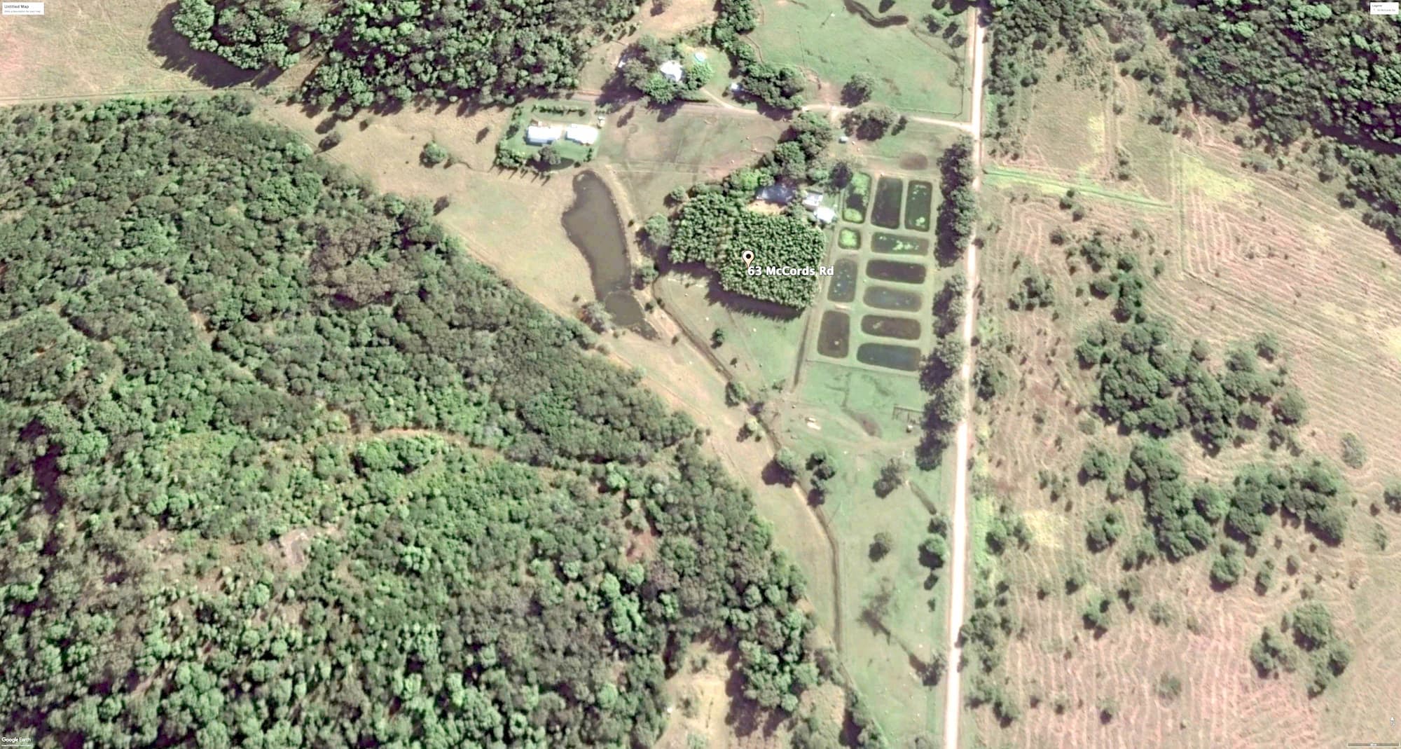 Aerial view of Coolum Valley Farm in July 2015