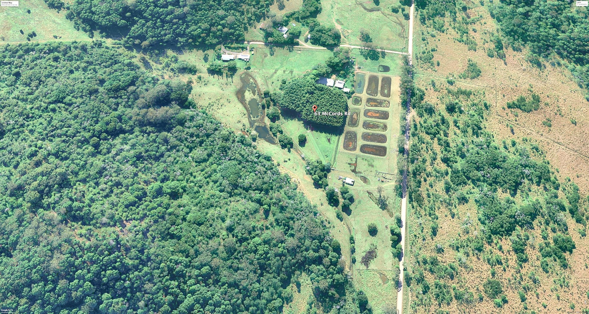 Aerial view of Coolum Valley Farm in July 2023