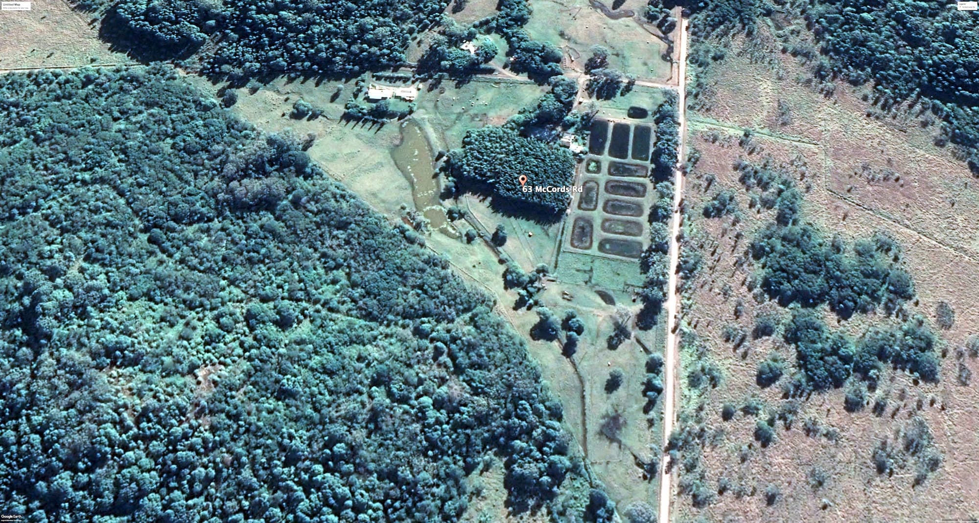 Aerial view of Coolum Valley Farm in June 2018