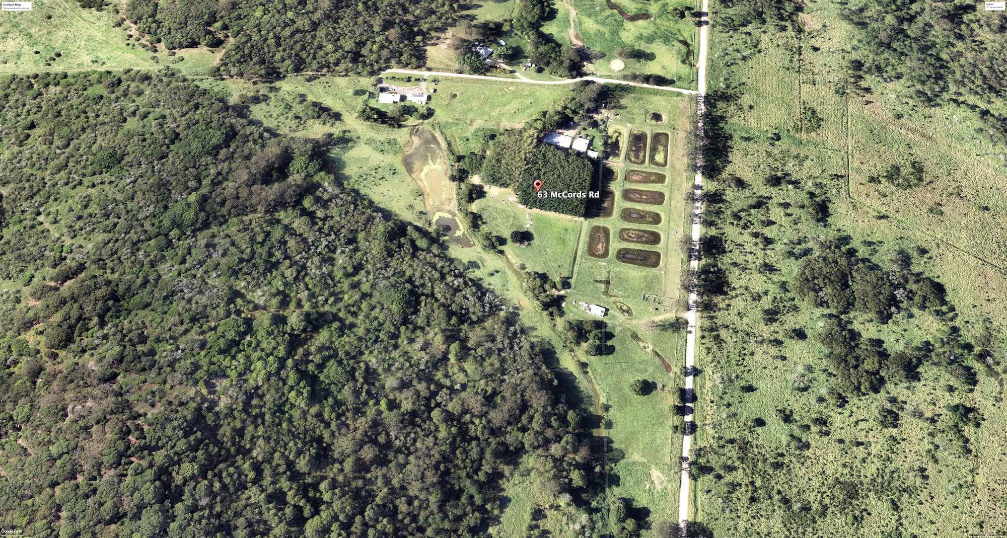 Aerial view of Coolum Valley Farm in November 2021