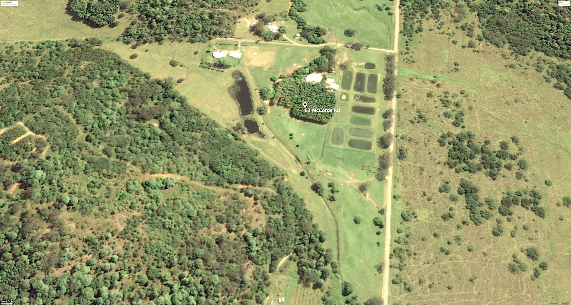 Aerial view of Coolum Valley Farm in October 2013