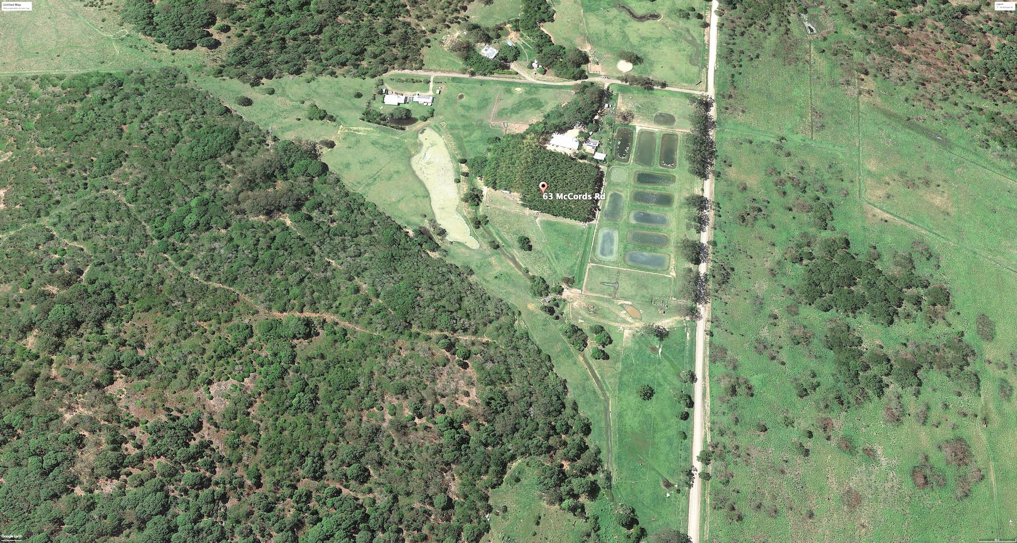 Aerial view of Coolum Valley Farm in October 2017