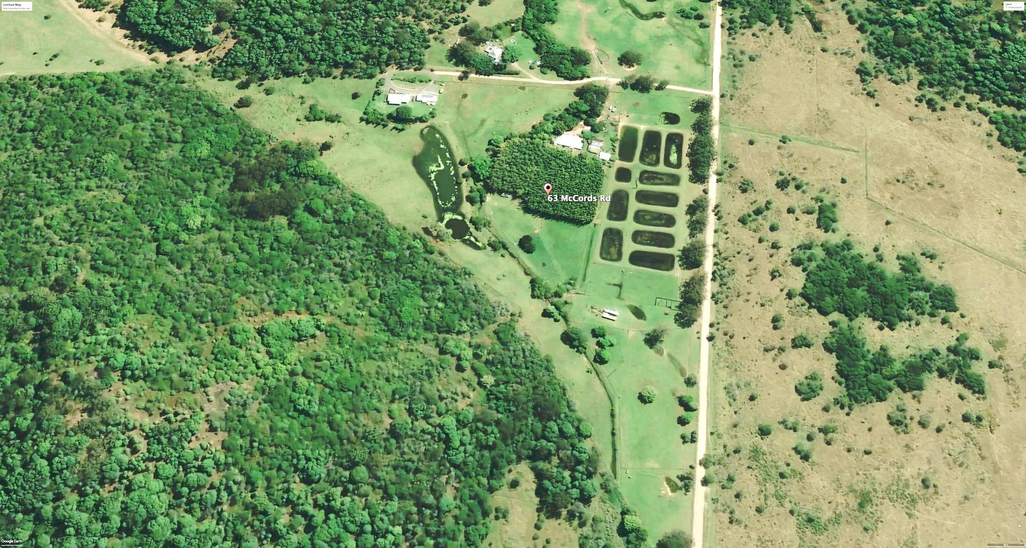 Aerial view of Coolum Valley Farm in September 2020